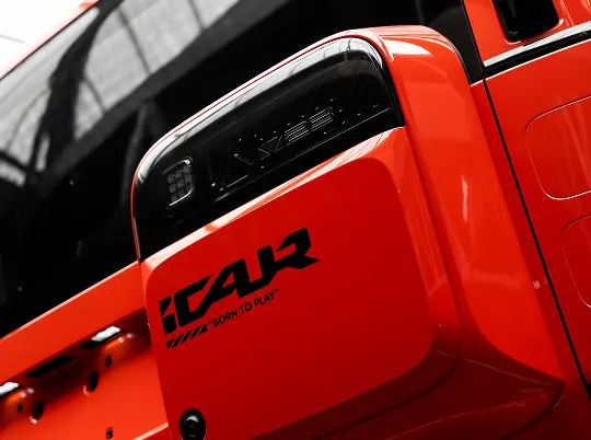 Off-Road Orange V23 tailgate detail