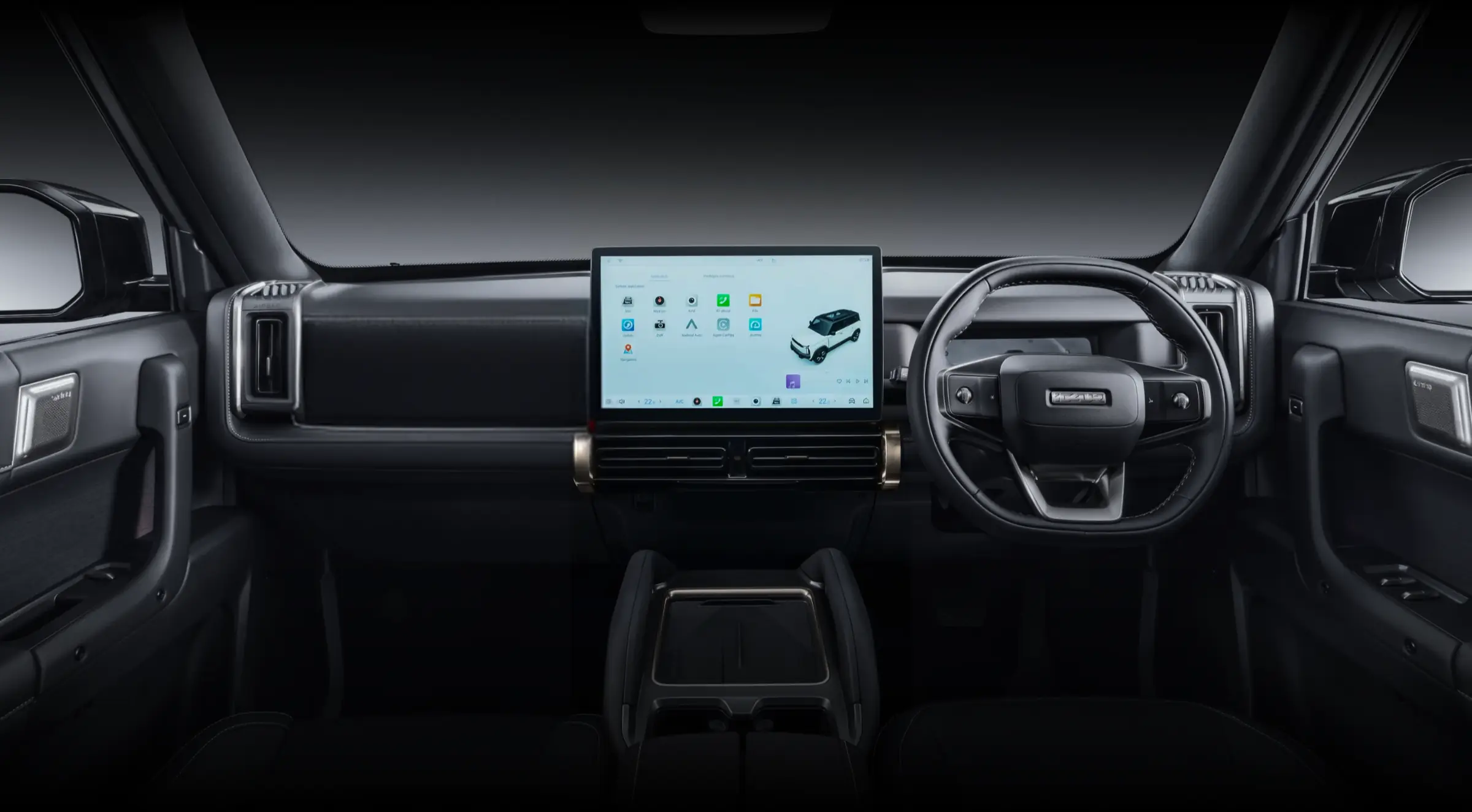iCAUR 03T REEV interior with interactive feature highlights